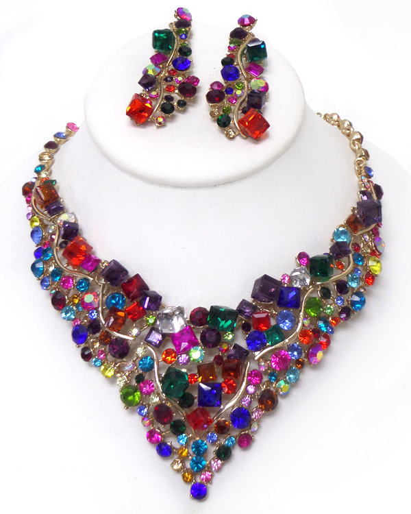Luxury class victorian style and australian glass dop party necklace set