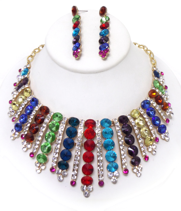 Luxury class victorian style and australian glass dop party necklace set