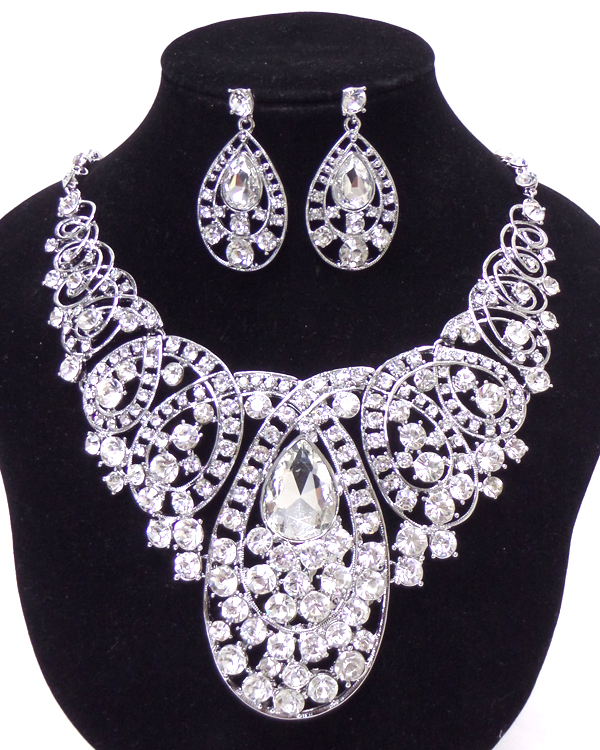 Luxury class victorian style and australian glass dop party necklace set 