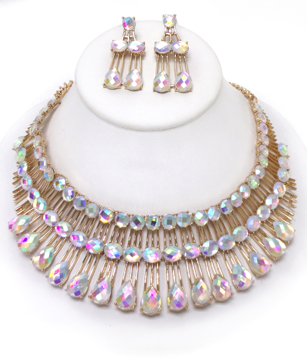 Luxury class victorian style and australian glass dop party necklace set