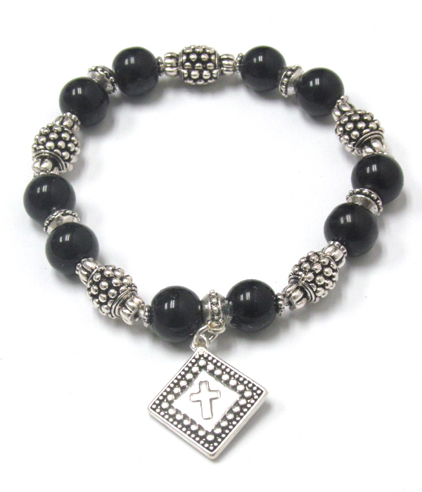 Faith multi beads charm barcelet