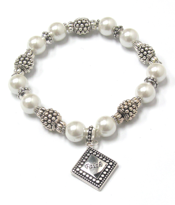 Faith multi beads charm barcelet