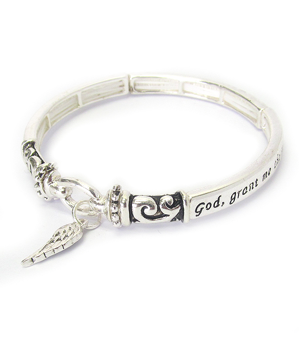 Religious inspiration message stretch bracelet - serenity prayer