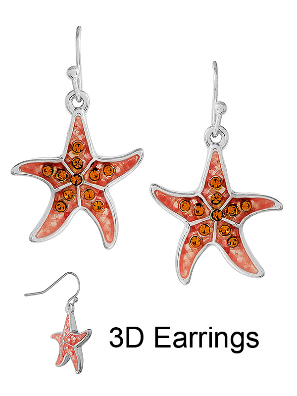 SEALIFE THEME 3D EPOXY EARRING - STARFISH