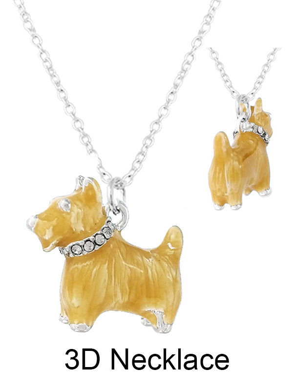 PET LOVERS THEME 3D EPOXY PENDANT NECKLACE - DOG