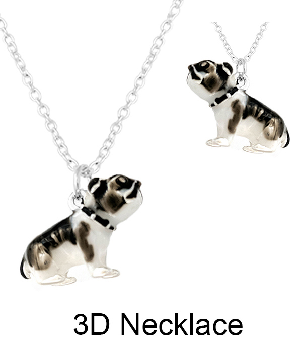 PET LOVERS THEME 3D EPOXY PENDANT NECKLACE - DOG