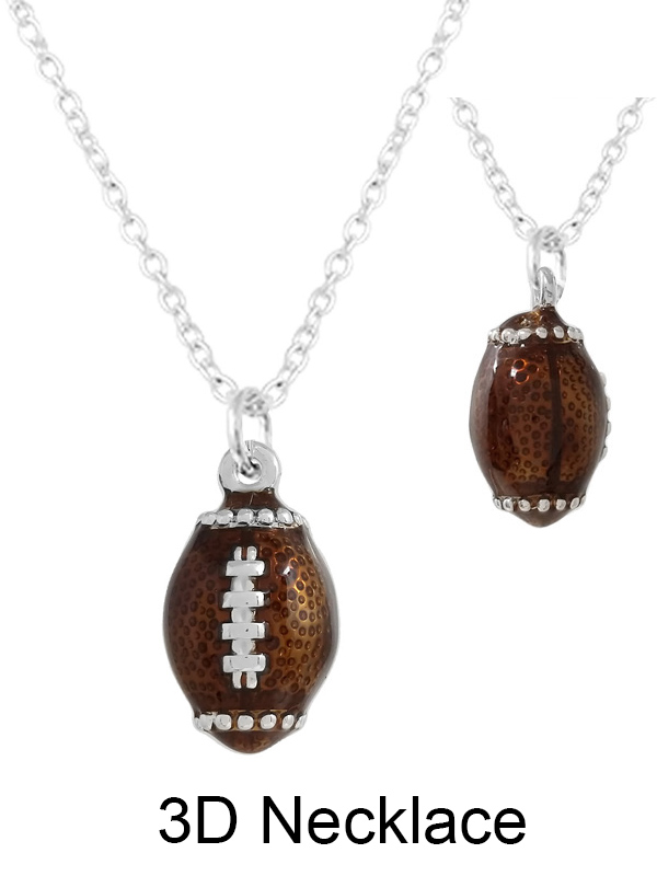 SPORT THEME 3D EPOXY PENDANT NECKLACE - FOOTBALL