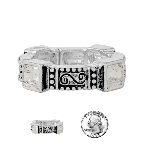 Designer textured stretch ring