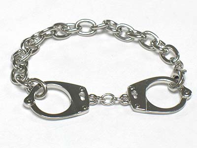 Metal hand cuff link bracelet
