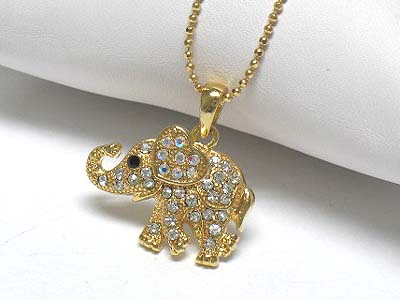 Crystal elephant pendant necklace