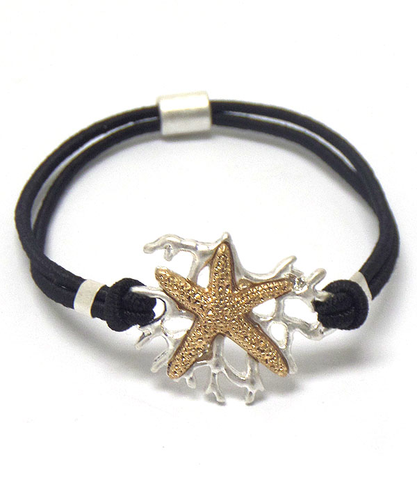 Textured starfish stretch bracelet or ponytail band