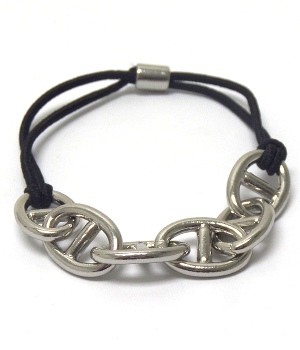 Chain link stretch bracelet or ponytail band
