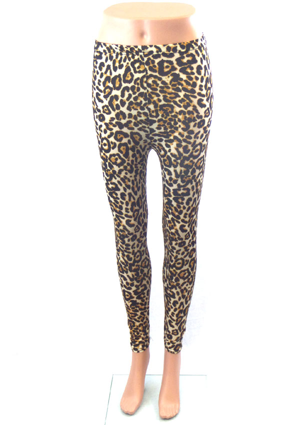 Animal print elastic leggings