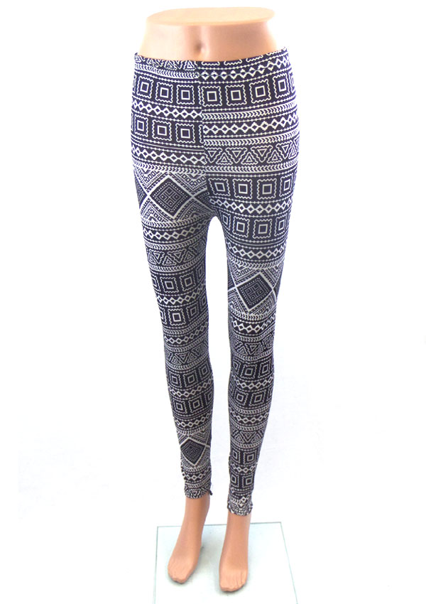 Tribal print elastic leggings