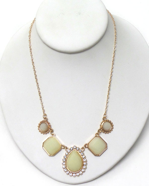 Multi geometric shape link necklace