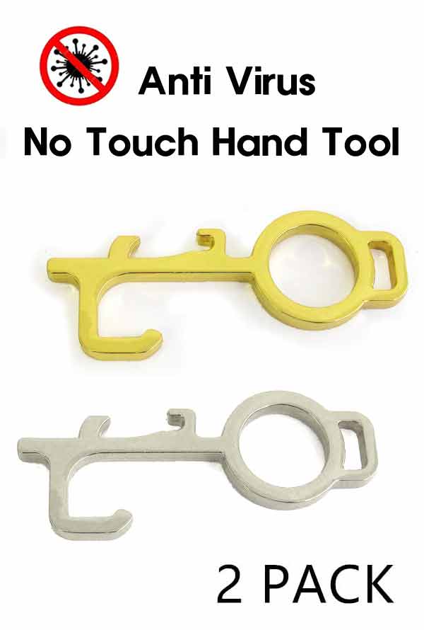 SAFETY TOUCH VIRUS PROTECTOR,BOTTLE OPENER,KEYPAD ENTRY,STAY WELL HAND TOOL - 2 PCS METAL ALLOY SET