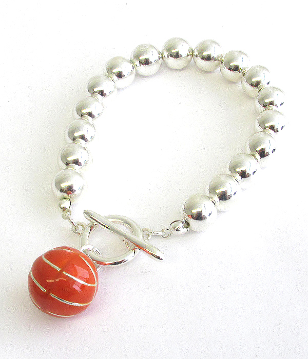 Sport theme stretch bracelet - basketball