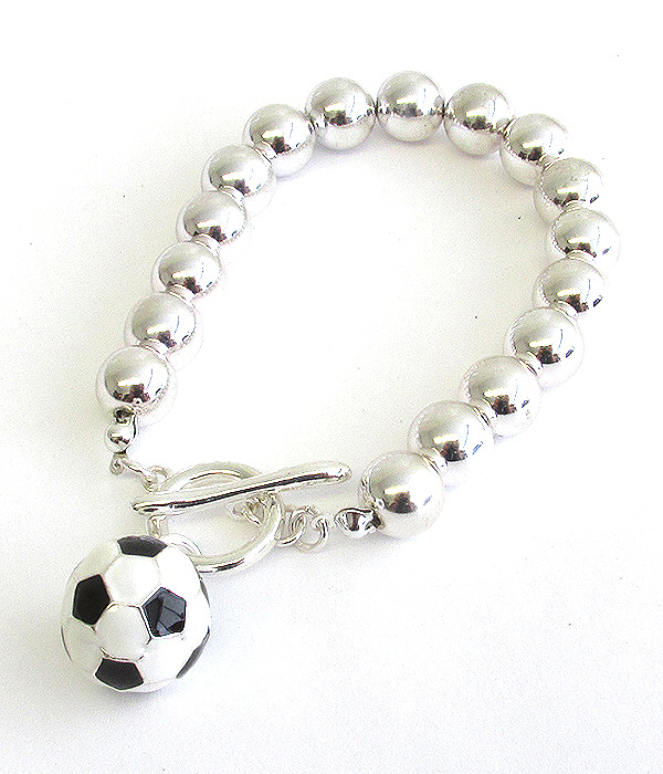 Sport theme stretch bracelet - soccer