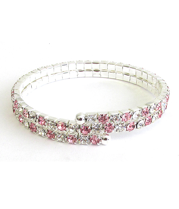 Rhinestone stretch coil bracelet