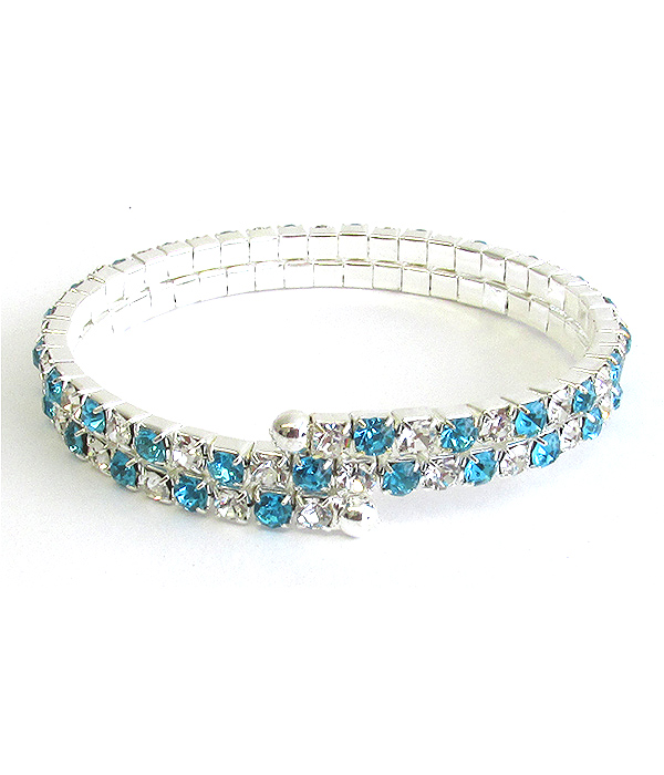 Rhinestone stretch coil bracelet