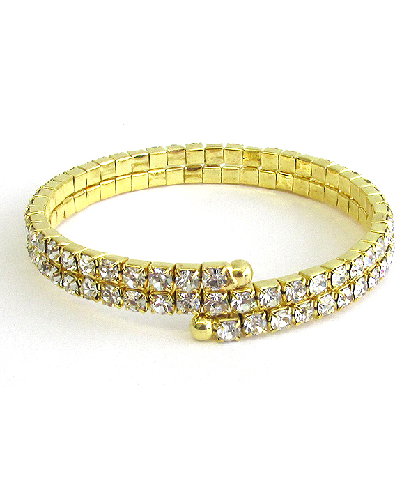 Rhinestone stretch coil bracelet