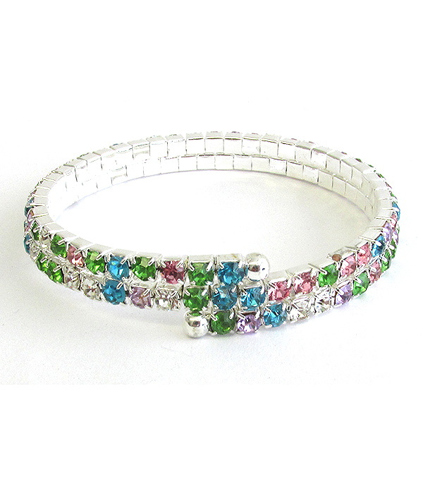 RHINESTONE STRETCH COIL BRACELET