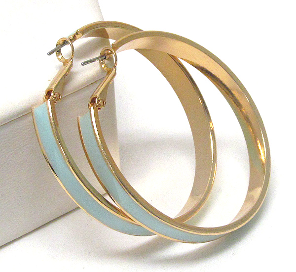 Epoxy deco metal hoop earring - hoops