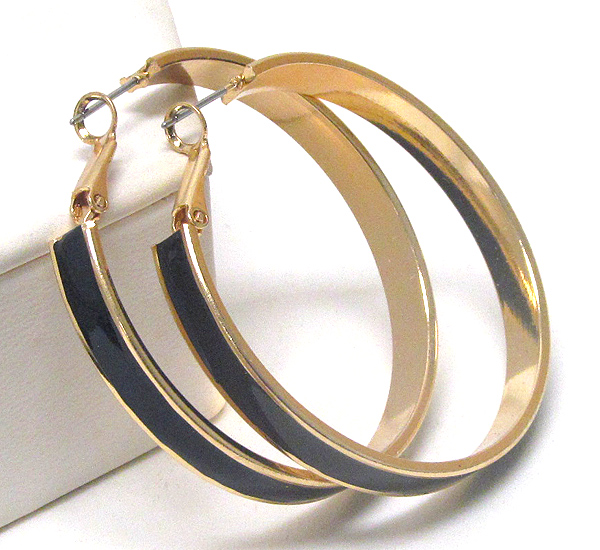 Epoxy deco metal hoop earring - hoops