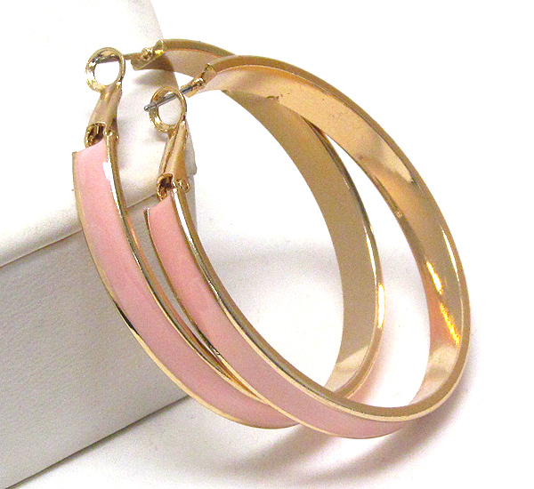 Epoxy deco metal hoop earring - hoops