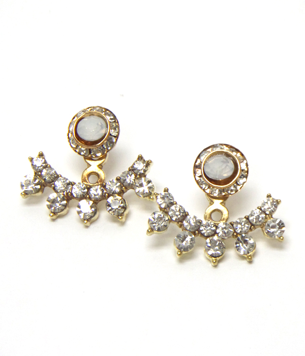 Crystal bar under ear jacket earring