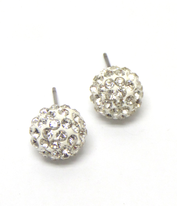 Crystal ball stud earring