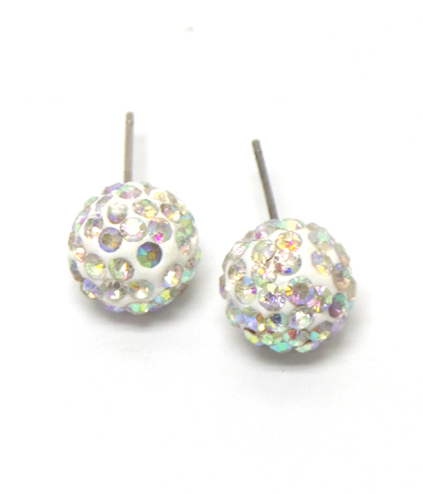 Crystal ball stud earring