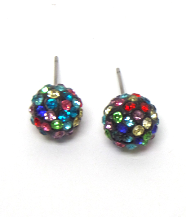Crystal ball stud earring