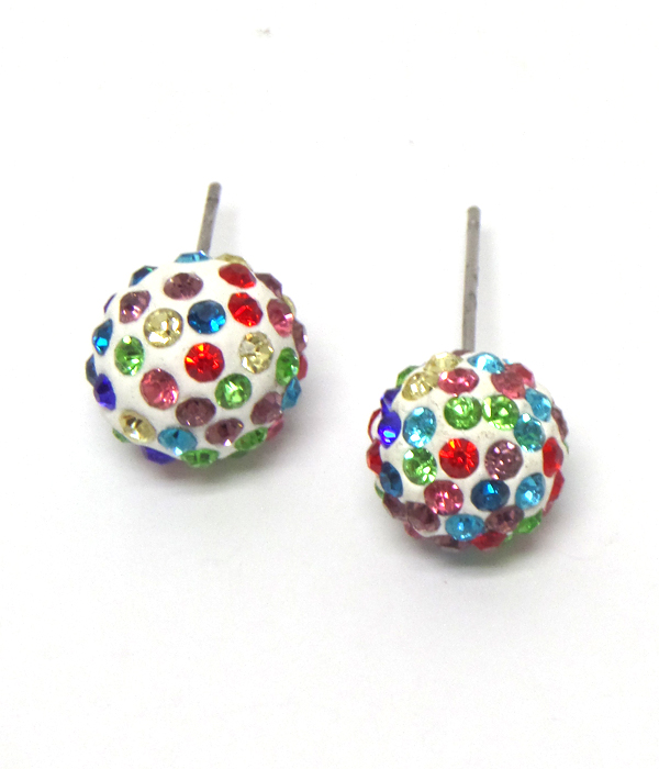 Crystal ball stud earring