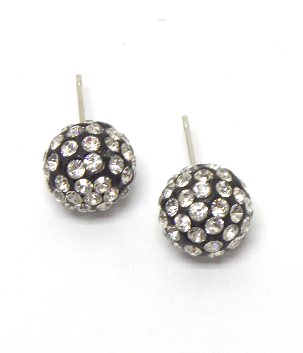 Crystal ball stud earring