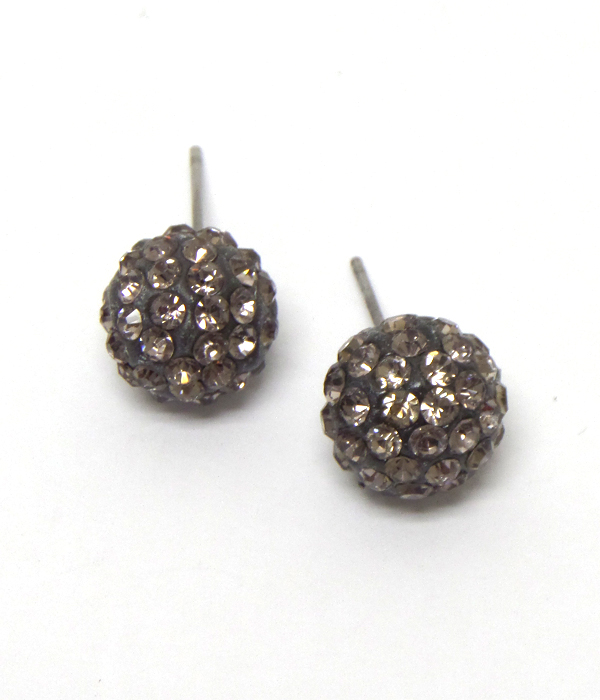 Crystal ball stud earring