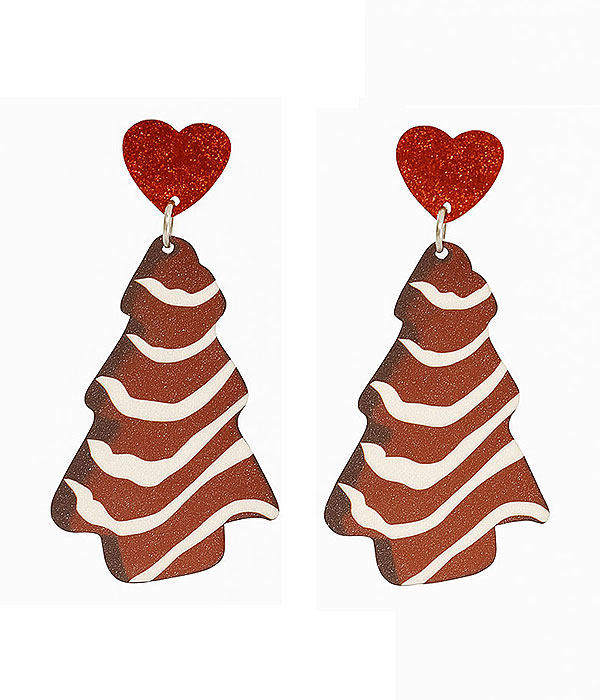 Christmas theme acrylic earring - tree