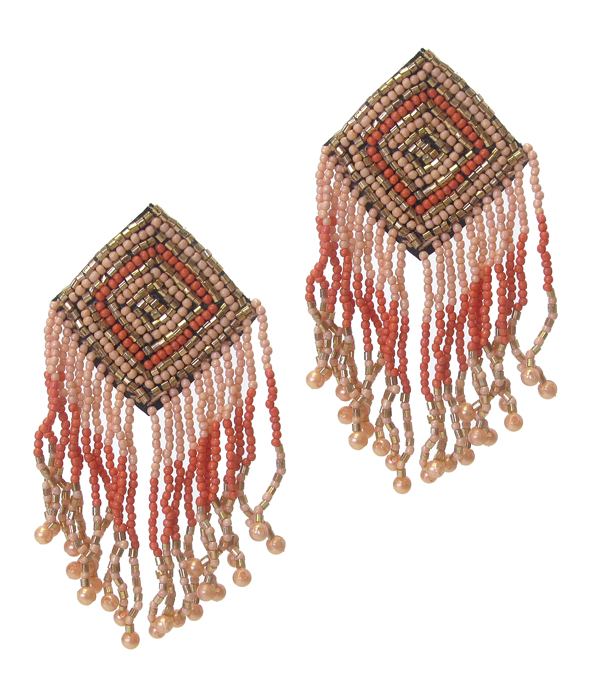 Handmade seedbead earring