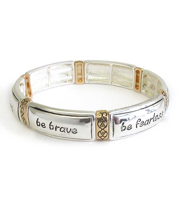 RELIGIOUS INSPIRATION STRETCH BRACELET - BE BRAVE BE FEARLESS BE STRONG