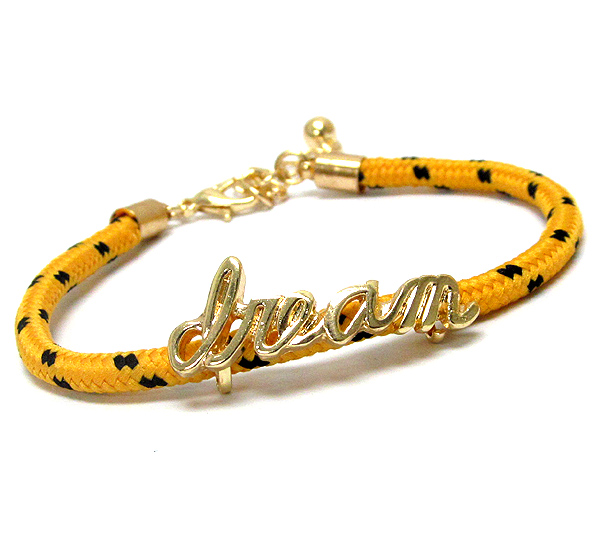 METAL DREAM LETTER AND HIKING ROPE BAND CLASP BRACELET