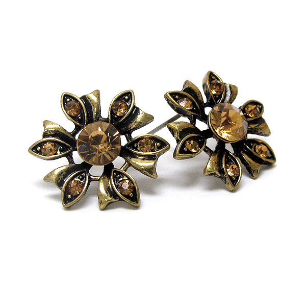 Crystal deco flower earring