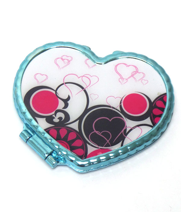 Multi heart print heart handmirror