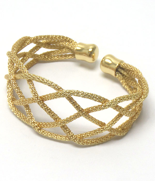 Twist metal mesh bangle bracelet