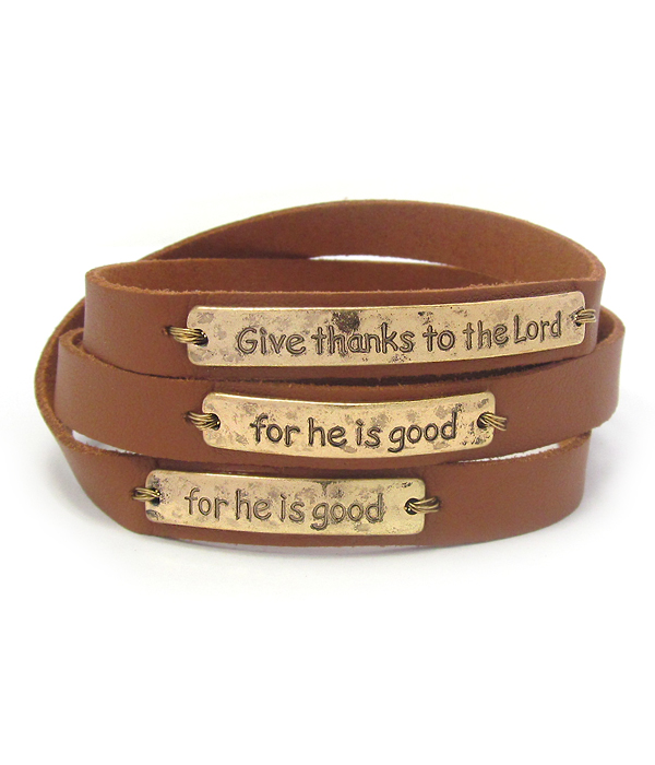 RELIGIOUS INSPIRATION LEATHER WRAP MAGNETIC BRACELET