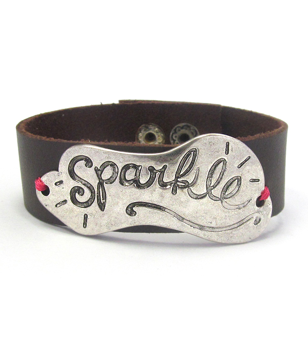 INSPIRATION LEATHER BAND BRACELET - SPARKLE