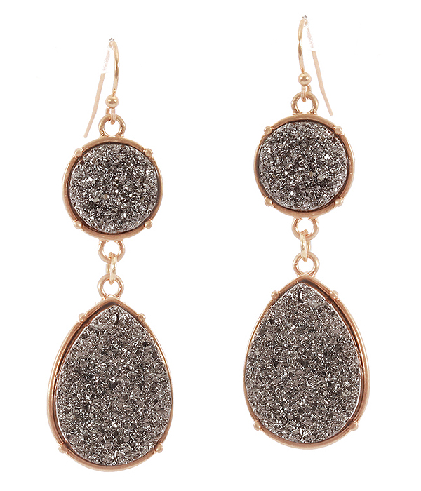 Druzy teardrop earring