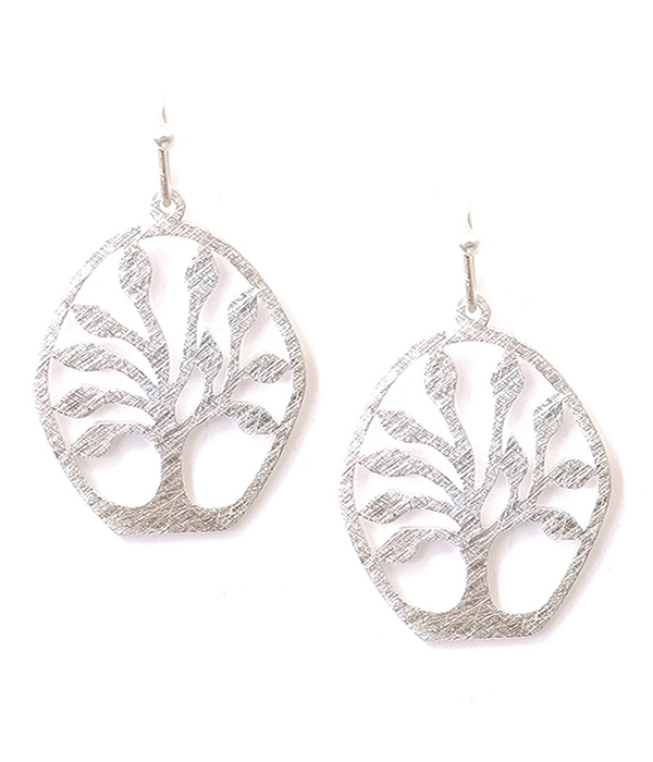 SCRATCH METAL TREE OF LIFE EARRING