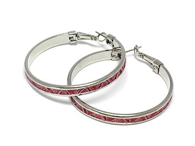 Snake skin pattern hoop earring - hoops