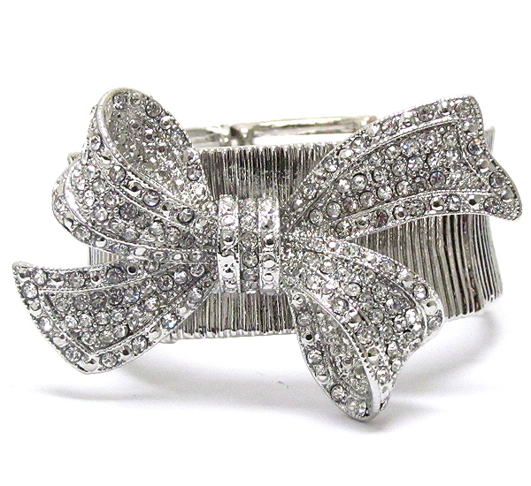 Crystal deco bow  stretch bracelet