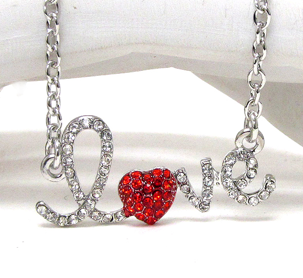 Crystal love heart pendant necklace